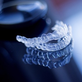 Invisalign on dark reflective surface
