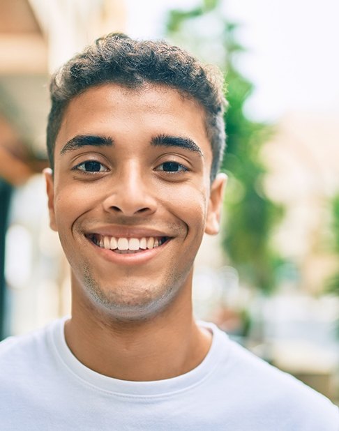 a man smiling