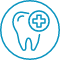 Animated tooth with emergency cross representing emergency dentistry