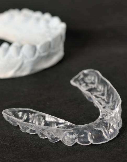 Clear nightguard for bruxism on tabletop