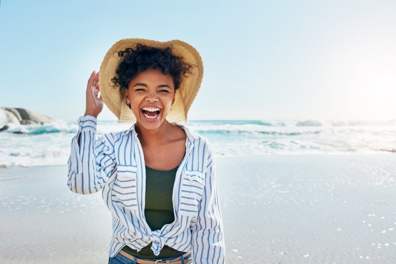 woman on a beach