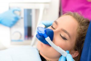 a person receiving nitrous oxide sedation
